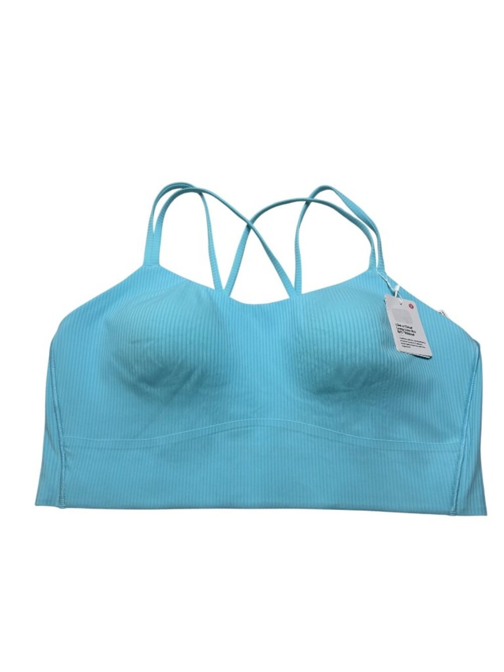 NWT Lululemon Like a Cloud Ribbed Longline Bra B/C Cup Light Blue-sz 14